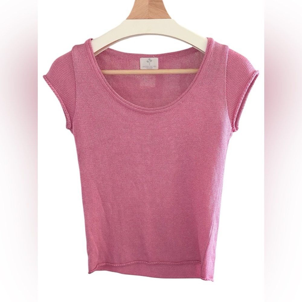 Pink Knit Women's Top Size Small by Andrea Bilinski Tricot